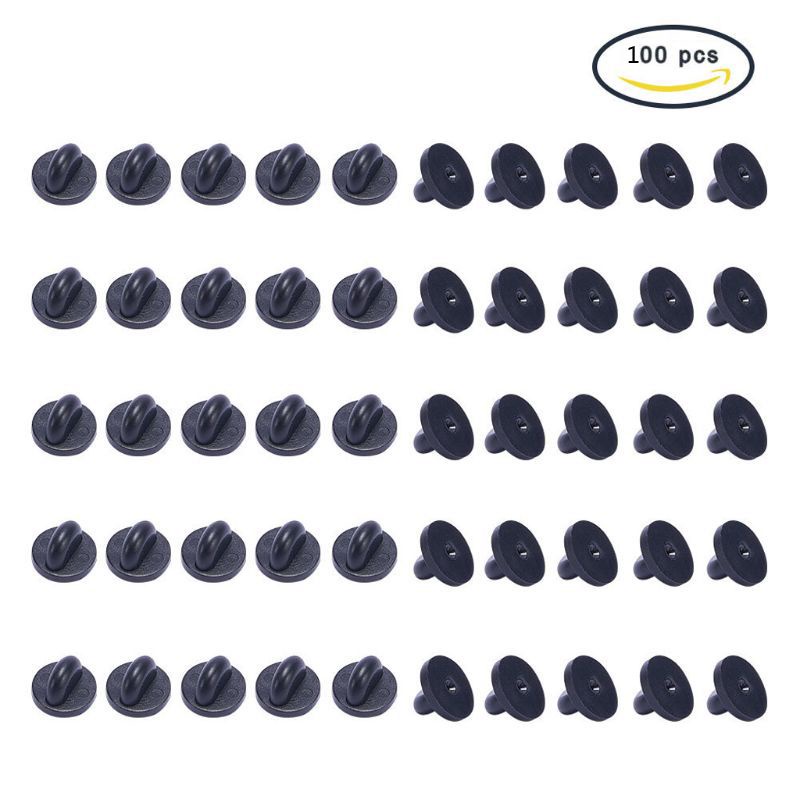 XU 100 ชิ้นยางกลับสําหรับเข็มกลัด Tie หมวกเครื่องแบบ Badge Insignia