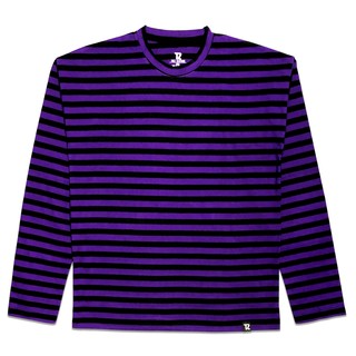 TZ worldwide TZ STRIPE OVERSIZED L/S TEE BLACK/PURPLE