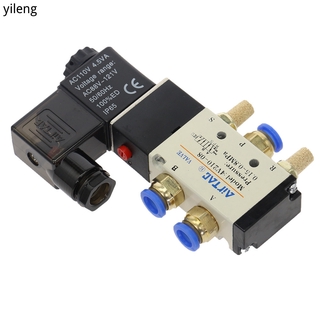 อุปกรณ์วาล์วควบคุมแรงดันไฟฟ้า 5 Way 2 Position Control Air Gas Magnet Valve 12v 24 V 220 V Coil Volt 4mm - 12 มม .