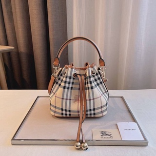 🇬🇧 NEW ARRIVALS !! BURBERRY MINI BUCKET VINTAGE LEATHER BAG