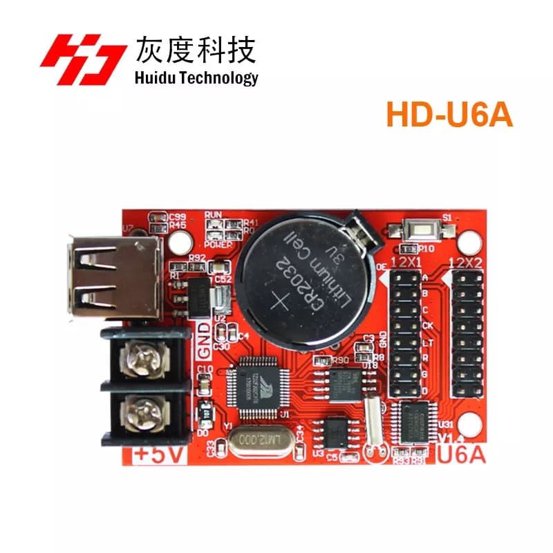 Huidu Controller HD-U6A HD U6A โมดูลแผง USB โมดูล LED P10 ข้อความวิ่ง