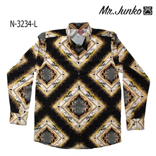 ⚡ ส่งฟรี⚡เชิ้ตแขนยาว งานต่อลาย Mr-Junko N-3234-L ราคาคุ้มค่าที่สุด