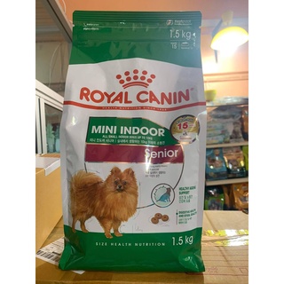 ROYAL CANIN MINI INDOOR SENIOR 1.5 kg.สำหรับสุนัขเลี้ยงในบ้านพันธุ์เล็กอายุ 8 ปีขึ้นไป ขนาด 1.5 กก