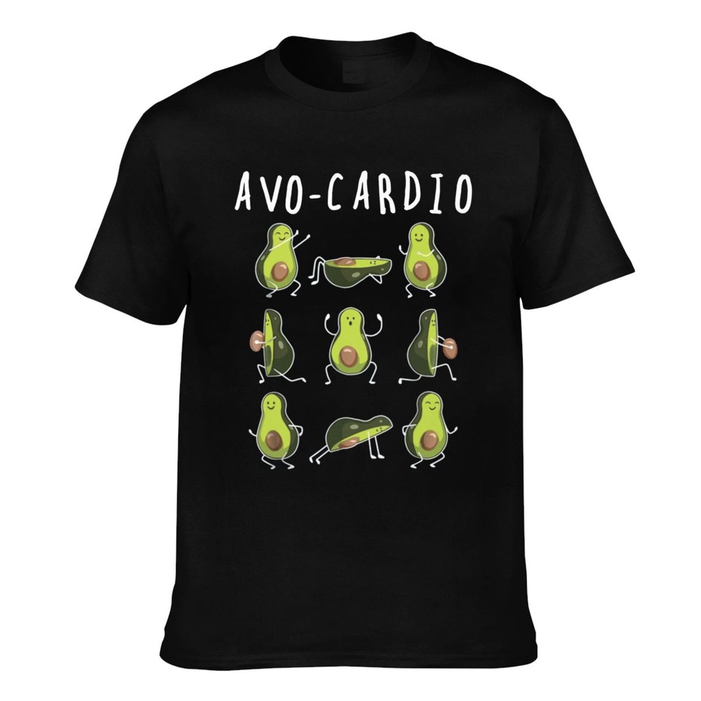 บุคลิกภาพ Avo-Cardio Avocado Cardio การออกกําลังกายตลกผลไม้แปลกผู้ชายเสื้อยืดสวมใส่ทุกวัน
