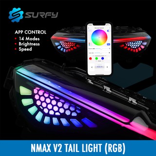 SharkPower NMAX V2 RGB Tail Light Smoke Lens 24 Light Modes App Control Flowing LED Plug And Play