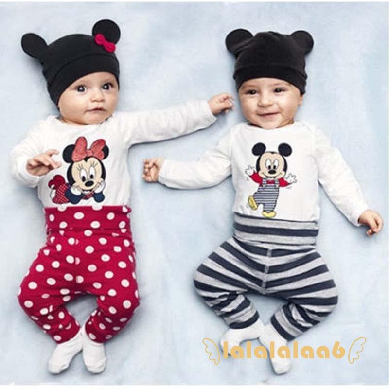 hal - ชุดบอดี้สูทชุดรอมเปอร์หมวก minnie mouse 3 ชิ้นสําหรับเด็ก