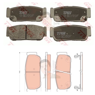 GDB3413 ผ้าเบรค-หลัง(TRW) (เนื้อผ้า COTEC) SSANGYONG STAVIC 3.0 04 up