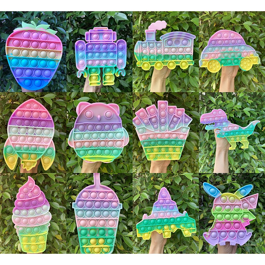 ป็อบอิท pop it สีพาสเทล สีสวย ส่งจากไทย ลายน่ารักให้เลือกมากมาย