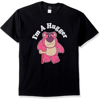 【🔥🔥】100%cotton เสื้อยืดคอวีผู้ชาย Disney Mens Toy Story Lotso Huggin Bear Im A Hugger Graphic T-Shirt men เสื้อ ยืด