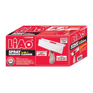 อุปกรณ์ทำความสะอาด LIAO ชุดทำความสะอาดกระจกหัวอลูมิเนียม 3 IN 1 แบบสเปรย์ รุ่น B130064 ขนาด 26 ซม. สีแดง - เทา