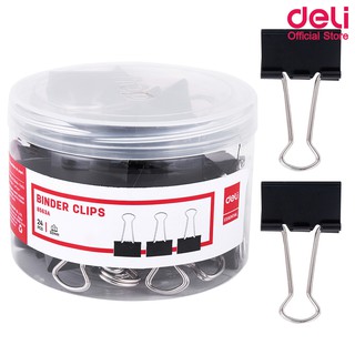 Deli 8563A Binder Clips 32 mm คลิปหนีบกระดาษขนาด 32 mm แพค 24 ชิ้น