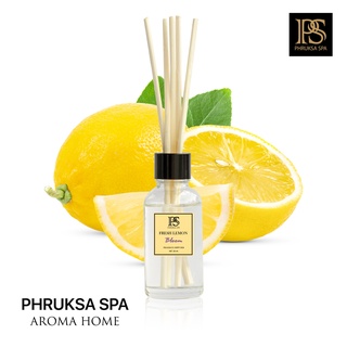 PHRUKSA SPA ก้านไม้หอมปรับอากาศ กลิ่นเฟรช เลมอน 30 มล. (Reed Diffuser Fresh Lemon)แถมฟรี! ก้านไม้หวาย