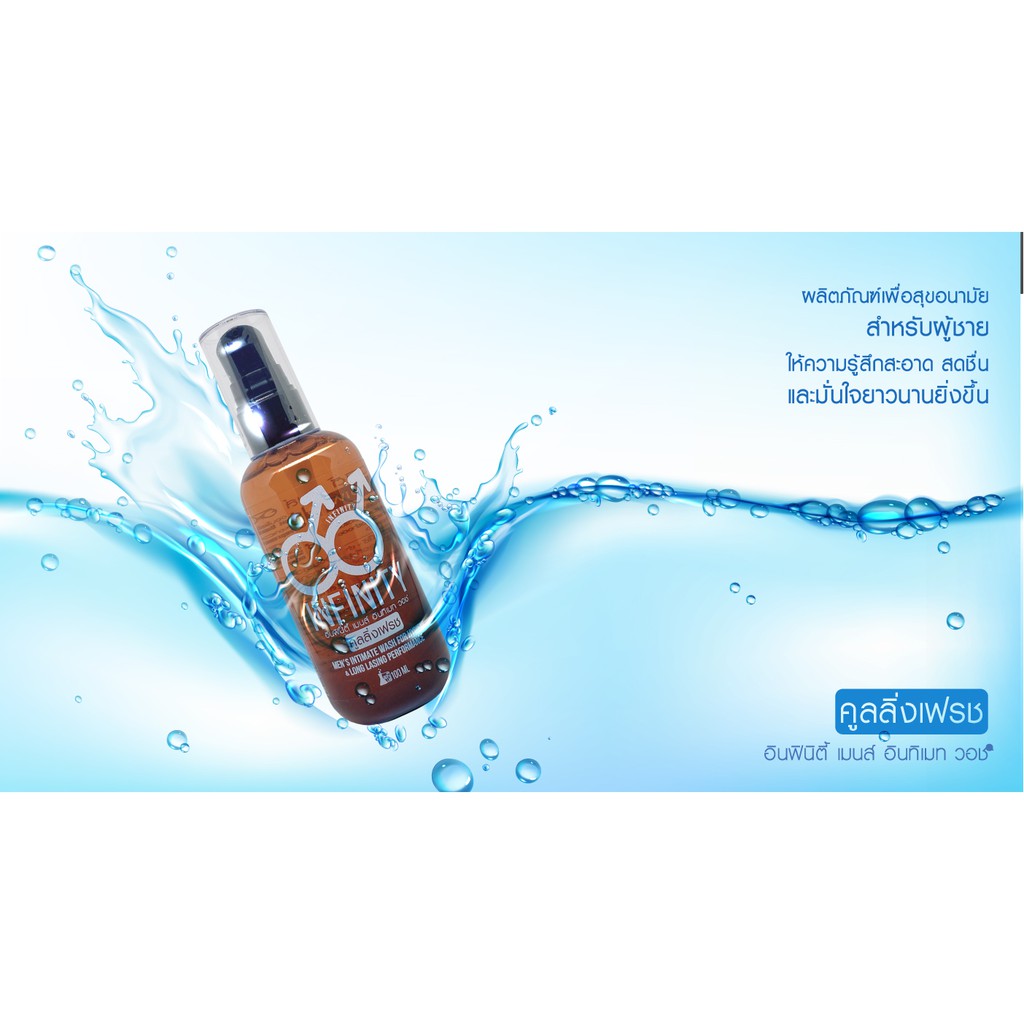 สบู่อนามัย Infinity'MEN INTIMATE WASH สบู่เหลวอนามัยสำหรับผู้ชาย พิเศษ ซื้อ 1 แถม 1เพียง 79.- บาท
