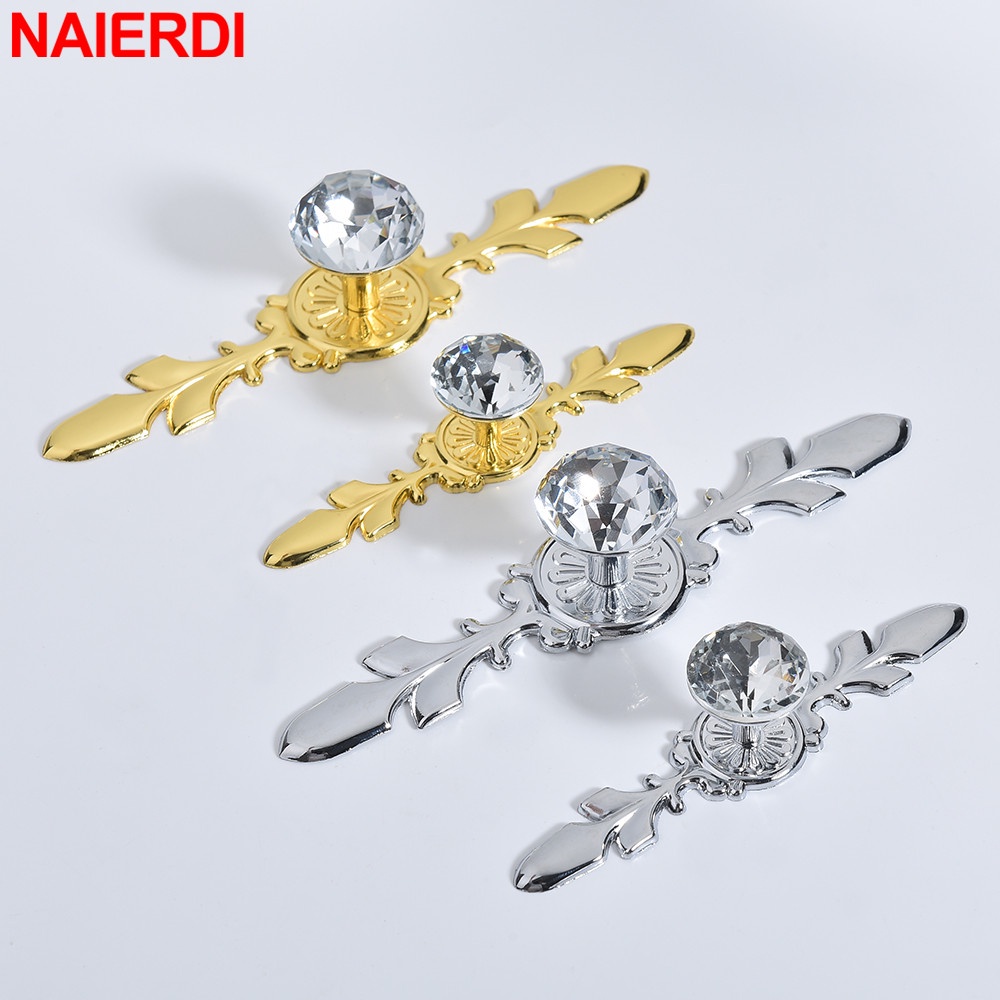 Naierdi หรูหราเพชรคริสตัลจับ Shoebox ตู้จับตู้เสื้อผ้า Dresser ลิ้นชักลูกบิดตู้เสื้อผ้าดึง Pulls ฮาร์ดแวร์เฟอร์นิเจอร์