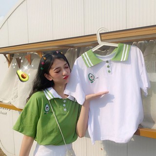 แขนสั้นหญิง2021ฤดูร้อนใหม่Tเสื้อยืดนักเรียนหญิงเกาหลีหลวมเสนpoloเสื้อคอปกน่ารัก i3Wg