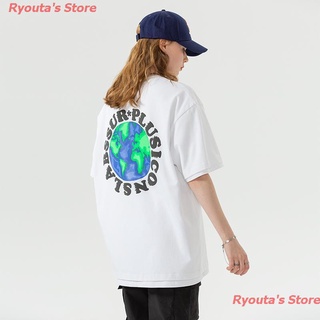 Ryoutas Store 2022 ﹍ลุงไหม Tide Club ICONSLAB Joint SSUR PLUS Graffiti Earth เสื้อยืดแขนสั้นชายคู่ INS แบรนด์น้ำ เสื้อย