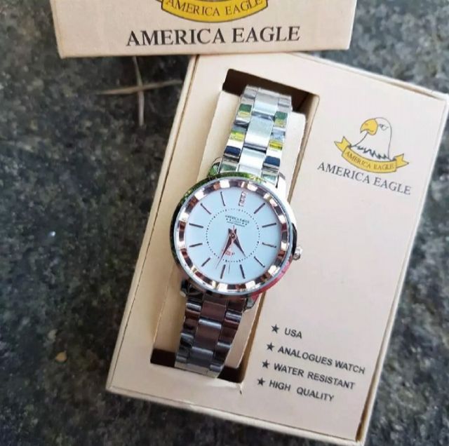 นาฬิกา America eagle แท้ สแตนเลสสีเงิน