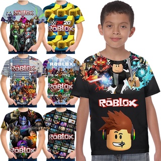 เสื้อยืด พิมพ์ลาย Roblox แฟชั่นฤดูร้อน สําหรับเด็กผู้ชาย และเด็กผู้หญิง