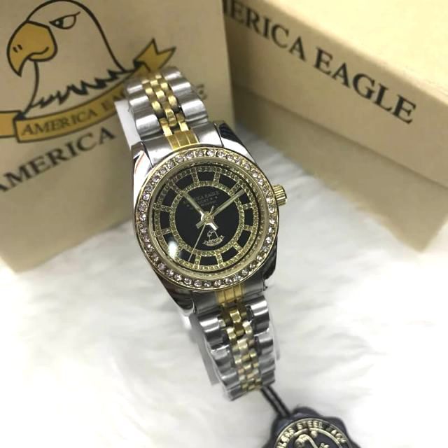 นาฬิกาamerica eagle สายเลสสี2k