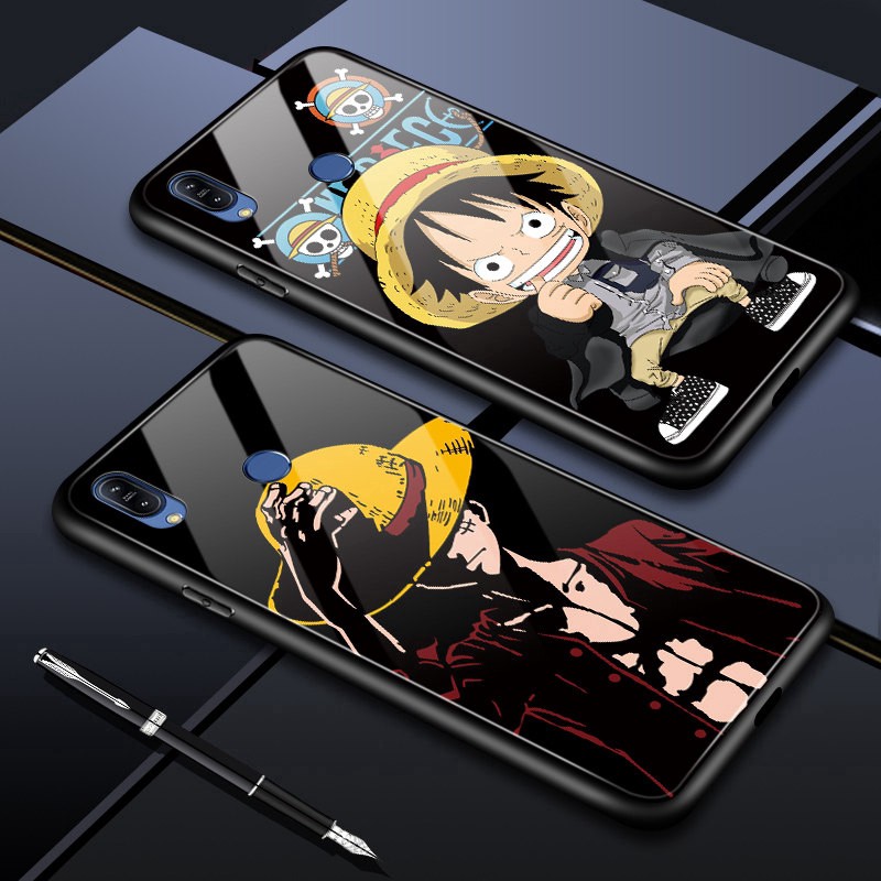 เคสและซองมือถือASUS Zenfone Max Pro M1 M2 ZB601KL ZB602KL ZB631KL ZB633KL One Piece Luffy Glass Casi