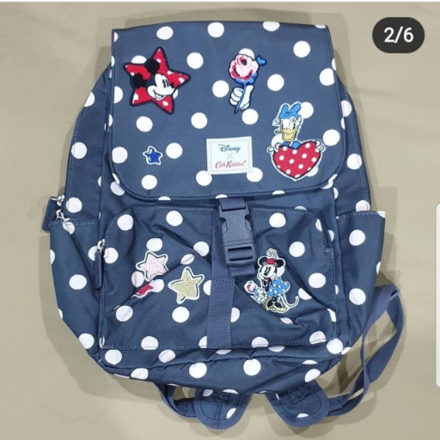 (USED) กระเป๋าเป้ Cath Kidston x Disney Mickey and Friends Patches Button Spot Buckle Backpack (Limited Edition)