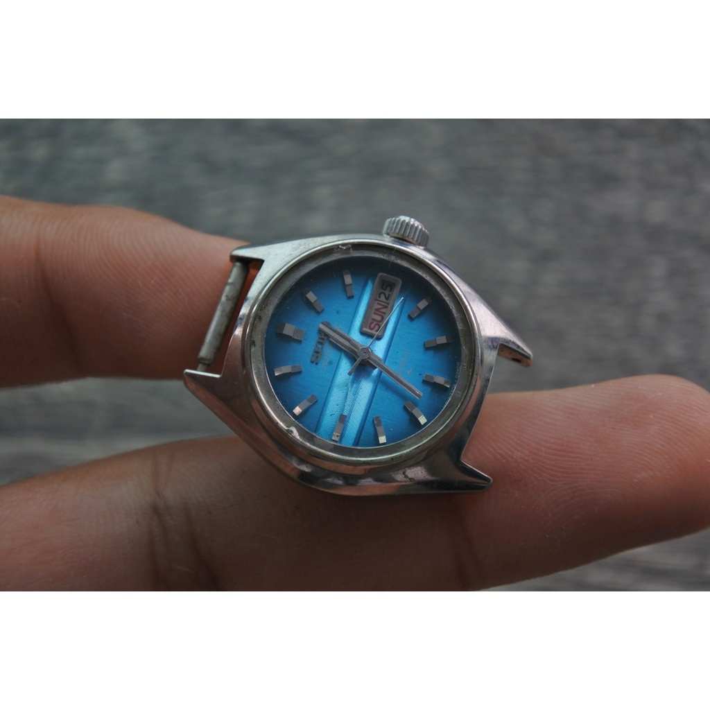 นาฬิกา Vintage มือสองญี่ปุ่น Seiko  ระบบ Automatic 21jewels Blue Dial  หน้าปัด 27mm สภาพดี