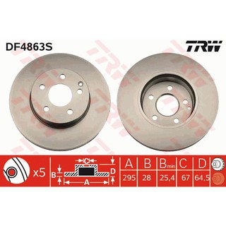 TRW จานเบรค mercedes benz w212 e200 ปี 2009-2015 disc brake rotor