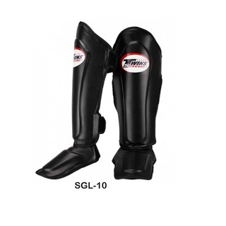 สนับแข้งทวินส์ สีดำ ป้องกันหน้าแข้ง สำหรับการซ้อม Twins special shin guards SGL-10 Black ( S,M,L,XL) Training MMA K1