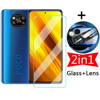 2-In-1 กระจกนิรภัยกันรอยหน้าจอ และเลนส์กล้อง สําหรับ Poco X3 Xiaomi Poco X3 Nfc