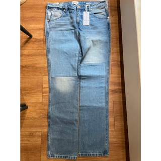 Wrangler สีฟ้า slim straight Spencer  w33 L32 MD indigo ผช มือ1