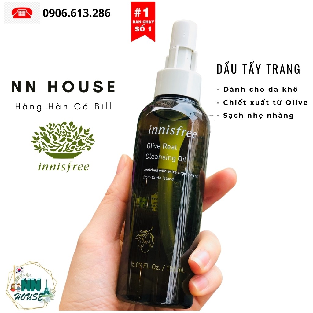 Innisfree Olive Real Cleansing Oil - 150ml - ให ้ ความชุ ่ มชื ้ นสําหรับผิวแห ้ ง - NN HOUSE