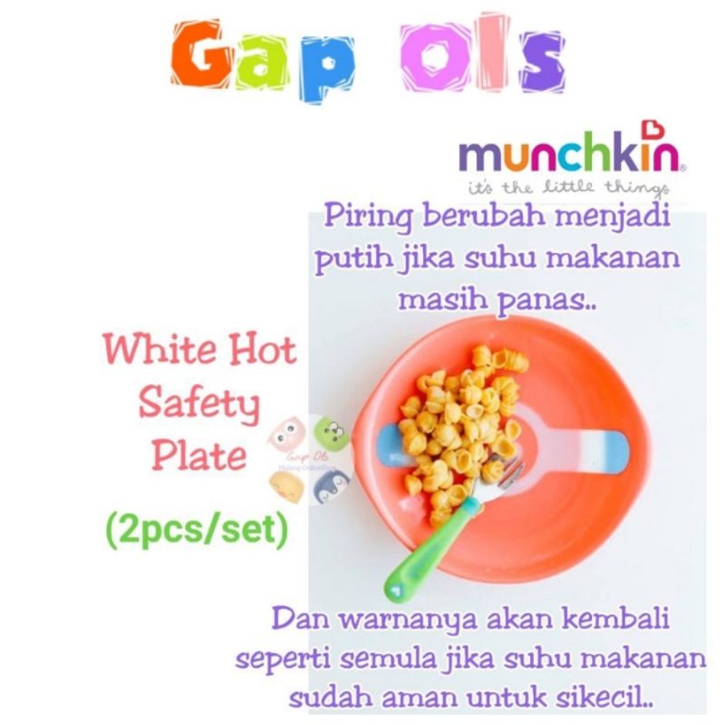 Munchkin จานอาหารค่ําเด็กแผ่นเซ็นเซอร์ความร้อน Munchkin แผ่นร้อนสีขาวเซ็นเซอร์ความร้อนไวต่อความร้อน 