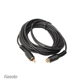 [KESOTO] Black RCA Male To Female Extension Cable for Composite AV TV Cord DVD HDTV