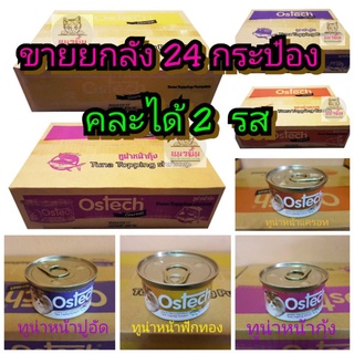 24กระป๋อง อาหารแมวเปียก Ostech ขนาด 80 กรัม