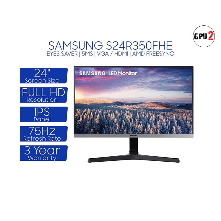 [จอมอนิเตอร์]Monitor 23.8'' SAMSUNG LS24R350FHEXXT (IPS, HDMI) 75Hz ประกัน3ปี [ออกใบกำกับภาษีได้]