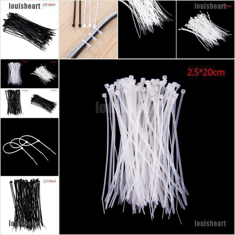 ☆COD☆【Ready Stock】100pcs Fasten White Black Cable Wire Zip Ties Self ...