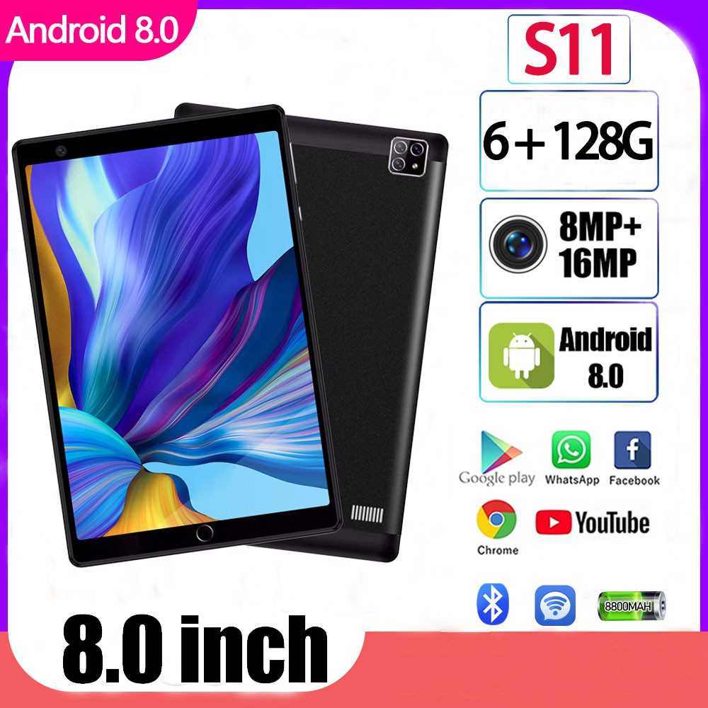 S11 Tablet 8.0 นิ้ว Hd แทปเล็ตราคาถูก แท็บเล็ตถูกๆ สองซิม 6+128Gb แท็บเล็ต  4G Andorid แท็บเล็ตโทรได้ โน๊ตบุ๊คราคาถูก - Fzj3Limodi - Thaipick