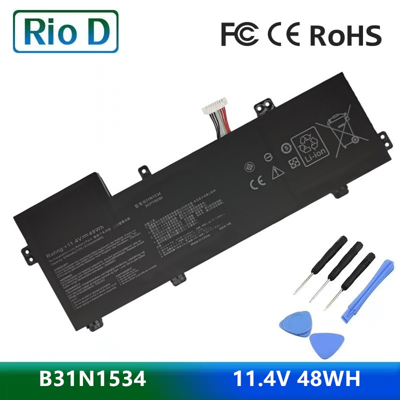 B31N1534 11.4V 48WH Laptop Battery For ASUS Zenbook UX510 UX510UW UX510UX Series 3ICP7/60/80 0B200-02030000