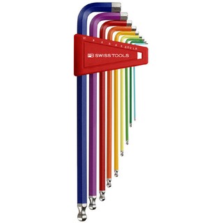 PB Swiss Tools ประแจหกเหลี่ยม หัวบอล 9 ตัว รุ่น PB 212LH-10RB (Multicolor)