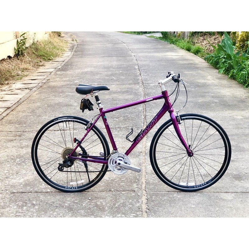 จักรยานไฮบริด เก่าญี่ปุ่น ยี่ห้อ GIANT Escape R3 แท้ ไซส์ M สีม่วง เฟรมอะลู เบาะโช้ค(MG)