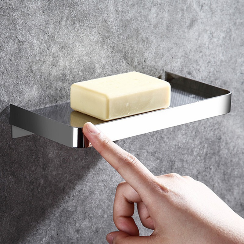 Stainless Steel Wall Mounted Soap Rack Multi-Functional Storage Shelf ...