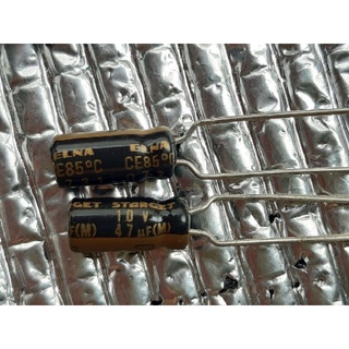 Elna Starget 47uf 10v (ราคา10ตัว) capacitor ตัวเก็บประจุ คาปาซิเตอร์