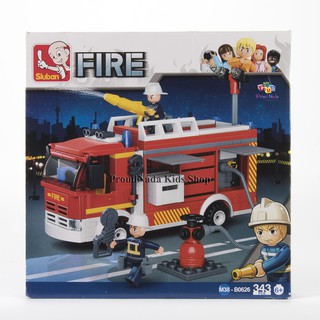 ProudNada Toys ของเล่นเด็กชุดตัวต่อเลโก้รถดับเพลิง Sluban FIRE 343 PCS B0626