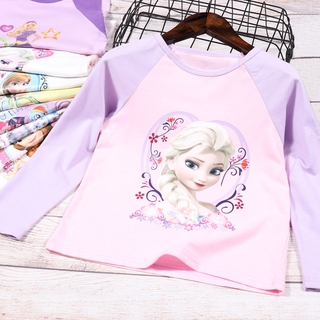 2-7 Years Kids Girls Long Sleeved Spring Cartoon T-Shirt