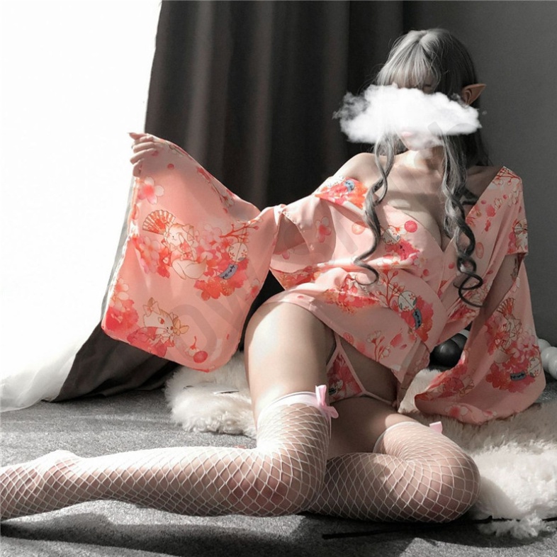 ชุดกิโมโนเซ็กซี่ สีชมพูสุดน่ารัก หวานๆ แอบแซ่บ เซ็กซี่มาก ได้ครบเซ็ท เซ็กซี่ สไตล์สาวญี่ปุ่น - รูปที่ 4