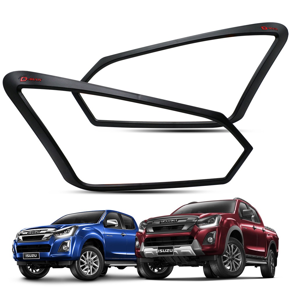 ครอบไฟหน้า โลโก้แดง รุ่น 2/4 ประตู สีดำด้าน สำหรับ Isuzu D-Max 1.9 Blue Power 4x2 4x4 Facelift ปี 20