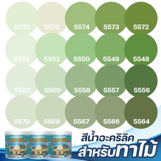 TOA ซุปเปอร์ชิลด์ ทิมเบอร์ชิลด์ ชนิดกึ่งเงา สีเขียวใบตอง (1ลิตร) สีทาผนังไม้ ผนังไม้ สีทาไม้