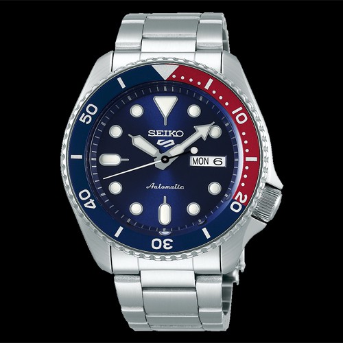 SEIKO 5 SPORTS AUTOMATIC นาฬิกาข้อมือผู้ชาย สายสแตนเลส รุ่น SRPD53K1,SRPD53K,SRPD (Pepsi)