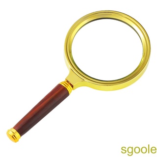 [sgoole]Magnifier 10X Handheld Reading Magnifying Glass Portable Wood Handle Learning Jewelry Magnifier