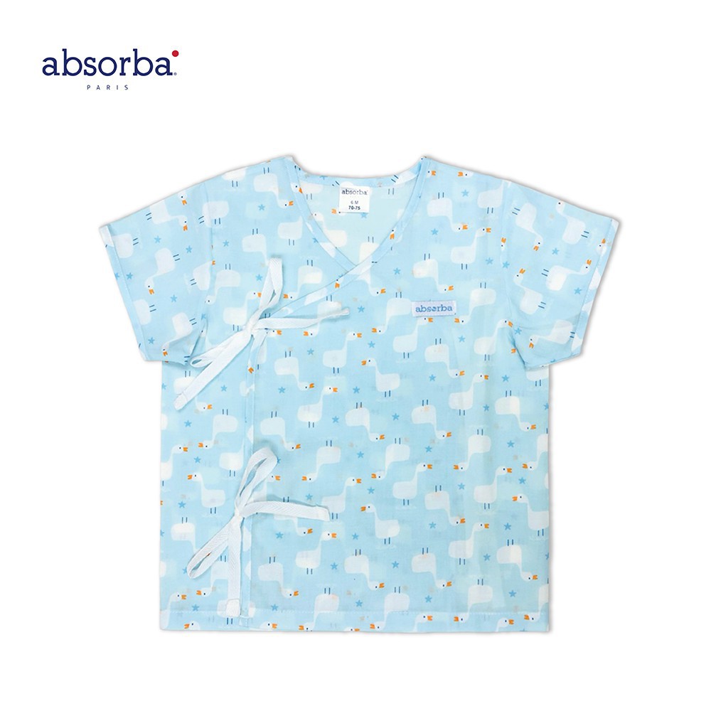 ◑☑absorba เสื้อป้ายเด็กอ่อนแขนสั้น ผ้าบาง คอลเลคชั่น CANARD สำหรับเด็กตั้งแต่แรกเกิด-6 เดือน มีให้เล